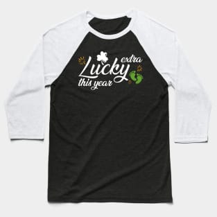 Extra Lucky This Year, St Patricks Maternity, Pregnancy Announcement Baseball T-Shirt